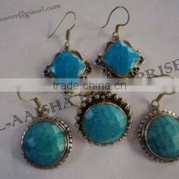 Synthetic Terqouise Cut Stone G.S.Metal Jewellery