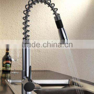 chrome surface pull up brass faucet kitchen sink single hole faucet