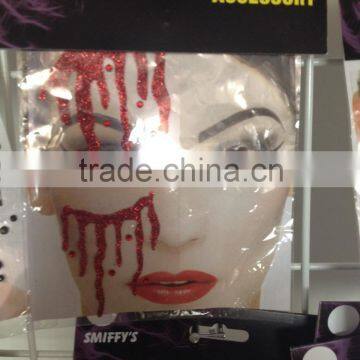 Custom Halloween Glitter Temporary Makeup Face Tattoos Bleeding Face Sticker Manufacturer photo-6