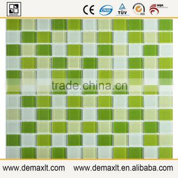 demax supply home decor 8mm glass and marble mix green and white mosaic supplier