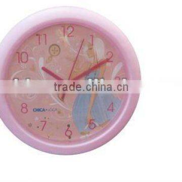 Plastic pink wall clock RD249