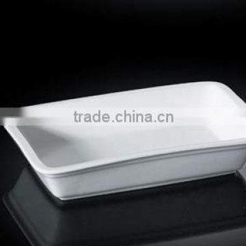 H1787 wholesale durable 9*6.5*2" white rectangular dinner plates