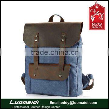New products from China manufactrue retro unisex backpack bag ,canvas computer bag , double shoulder bag for men and women