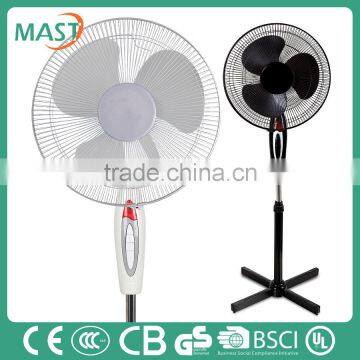 Power source 16 Inches fashionable 3PP Blade Stand Fan With 450mm Cross Base for Asian market