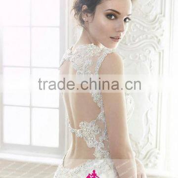 GY017 sweetheart sexy open back lace beaded a line mermaid wedding dresses