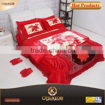 2016 best raschel blanket and 10 PC bedding sets for dubai blanket market.