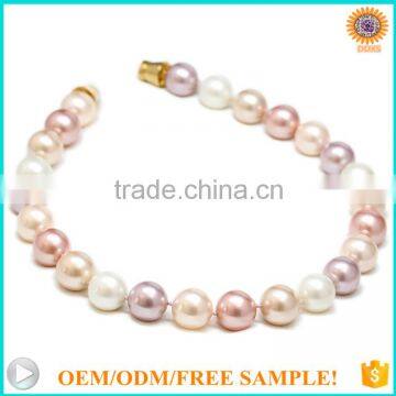 simple design AAAA+10mm south sea shell pearl jewelry mix pink neclace