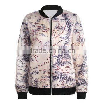 L055 Bomber Jacket Wholesale 2016 Latest Cotton Printed Bomber Jacket Women