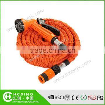 Rubber water hose for car washing,garden water hose with universal faucet and high spray nozzle