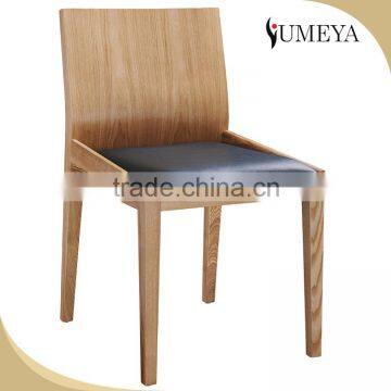 Wholesale simple design modern wooden dining chair with pu leather