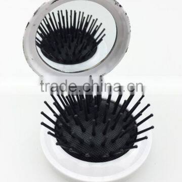 Plastic Round Travel Cute Hair Brush and Mirror Set for Children photo-2