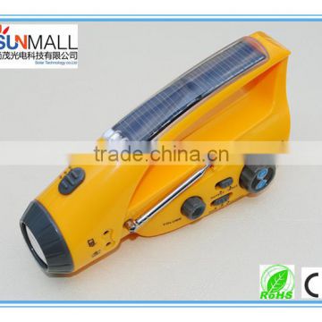 Solar/Crank Dynamo Torch with FM/AM Radio