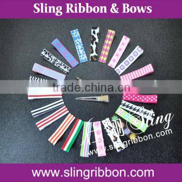 The Character Ribbon Cover Metal Alligator Clip Hair Accessory