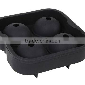 Hot Selling 4 Cavities Round Silicone Ice Ball Tray photo-3