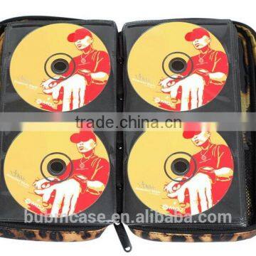 Fashion 64 Capacity African Leopard Grain PU Leather Cover CD DVD Bag CD DVD Storage Bag Car Disc Case photo-4