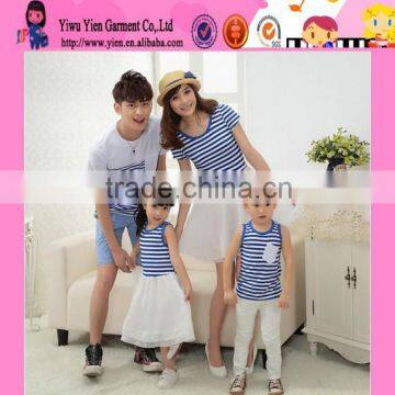 2015 Factory Direct High Quality Family Suit Summer Korean New Style Fashion Family Clothing Set