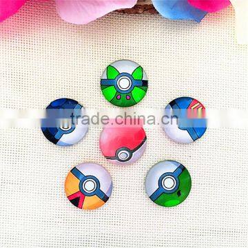 2016 hot sale flat back jewelry accessories pokemon go glass cabochon