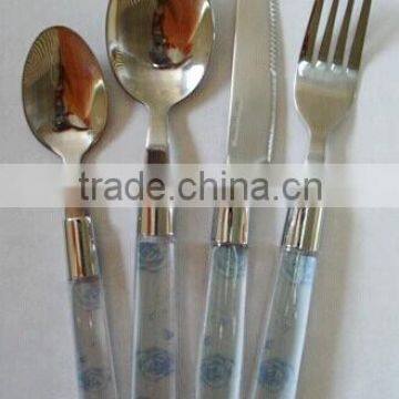 Hot Sale Cheap Stainless Steel Plastic Handle Cutlery Set photo-3