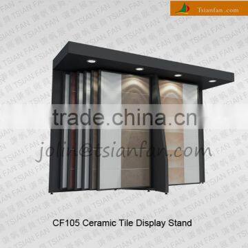 CF105 ceramic tile mdf stands shelf display / Page turning type rack