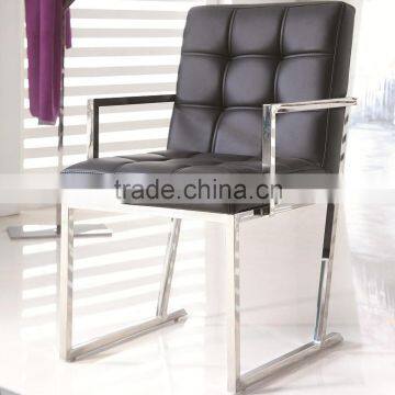 Stainless steel armrest dining chair