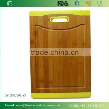 TFGJ003/SGS eco-friendly silicone breast plate/wholesale customized laminated kithen utensil for dinner bamboo board