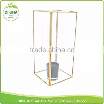 Wholesale Geometric Wedding Copper Centerpiece ~ Holders Votives 8 Inches Religious & Frosted Glass Candle Jar With/ Without Lid photo-2