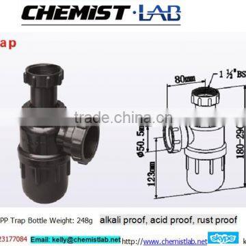 Chemical Resistant Sink Drain Palstic Bottle Trap for Wash Basin