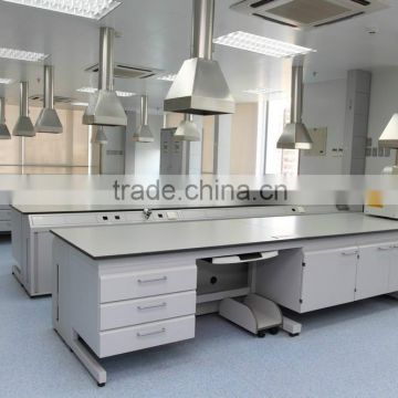 chemical resistant steel & wood dental laboratory furniture with stainless steel emergency shower