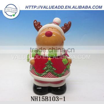 Best price christmas ceramics cookie jar pig fashion designed