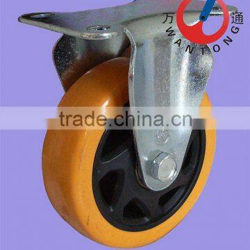 Polyurethane/Polyvinyl Chloride Carbon Steel Bearing Castor Wheels