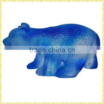 High Quality Blue Crystal Polar Bear For Company Souvenirs