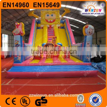 23ft WINSUN EN14960 Inflatable Spongebob Themed Slide For Amusement Park