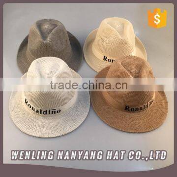 Men Straw Fedora Wide Brim Trilby Hat Unisex Panama Style Travel Sun Summer Beach Hat