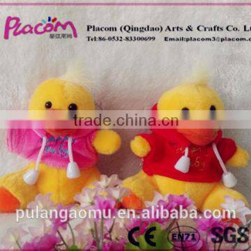 Special Cute High-Quality Duck with Beautiful Clothes Plush Keychains for Wholesale