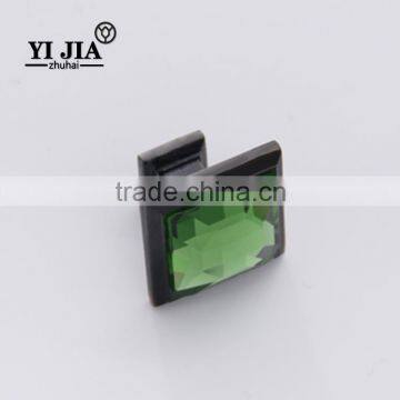 25 mm ODM zhuhai company green color crystal pull knobs for cabinets