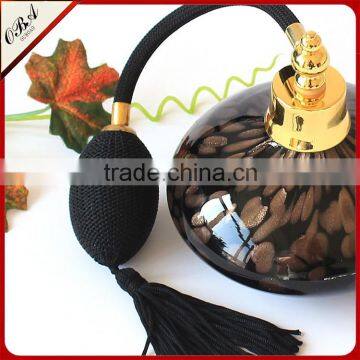 High-grade European and American Series Glass Airbag Pump Perfume Bottle & Empty Big Capacity Black Gold Point Decation Bottle photo-3