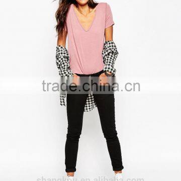 Girls New Fashion Design t Shirt Top Fashion Plain t Shirt photo-4