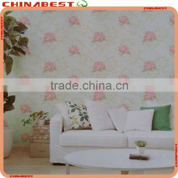 pretty euro fower floral pvc wallpaper cheap low price commercial