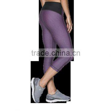 Hight Performance Dry Fit Spandex Yoga Compression Pants, Ladies 3/4 Length Capri Pants