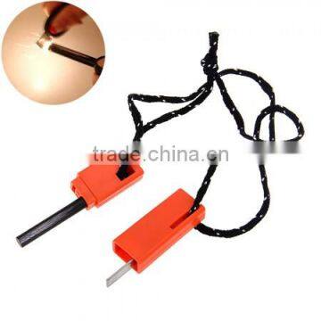 Outdoor Camping Survival Magnesium Flint Stone Fire Starter Lighter Kit Tool Orange New