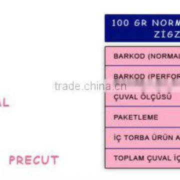 Turkish Normal Or Perforated (Precut) Zig Zag Cotton Wool 50 gram 100 gram 250 gram 500 gram 1000 Gram Made in Turkey