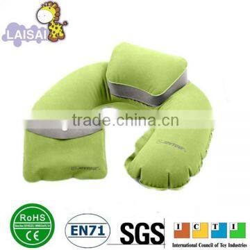 Wholesale U shape flocked pvc inflatable travel neck pillow