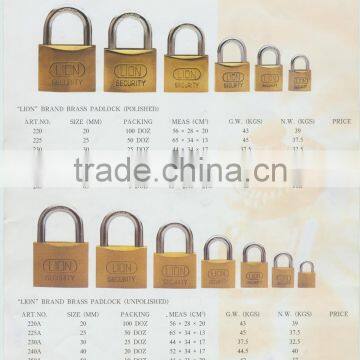 POLISHED BRASS PADLOCKS