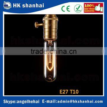 2016 Hot Sale 40W E26/E27/B22 T10 Clear Tubular Vintage Filament Edison Bulb Amber Tungsten Lamp photo-4