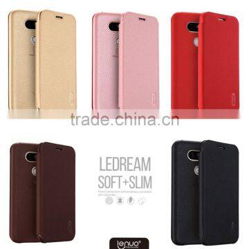 2016 Newest Original Lenuo Ledream Series PU Flip Leather Case Cover For LG G5 WALLET STAND CASE H868