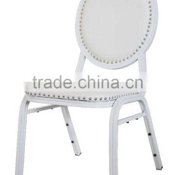 Stackable Assembled White French Louis Dining Chair Wedding Chair,aluminum frame thickness:1.8mm or 2.0mm