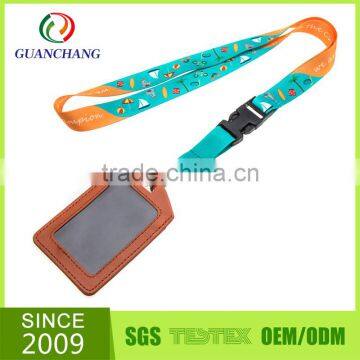 New hot products on the market high quality leather credit card holder with lanyard