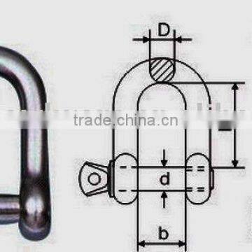 Stainless steel commercial dee shackle size pin & body(Marine hardware)