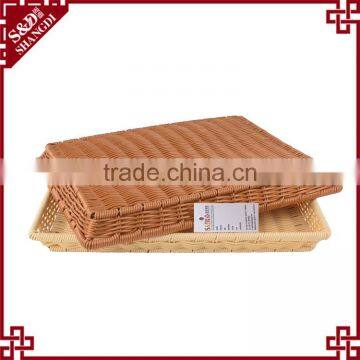 Classic Design Flat Rectangle Bread Fruit Bakery or Supermarket Used Woven Market Baskets photo-5