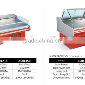 Fresh Meat Display Curved Glass Meat Showcase Deli Case/supermarket Refrigerator Showcase/curved Glass Serve Over Cooler photo-2